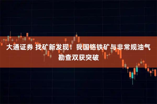 大通证券 找矿新发现！我国铬铁矿与非常规油气勘查双获突破