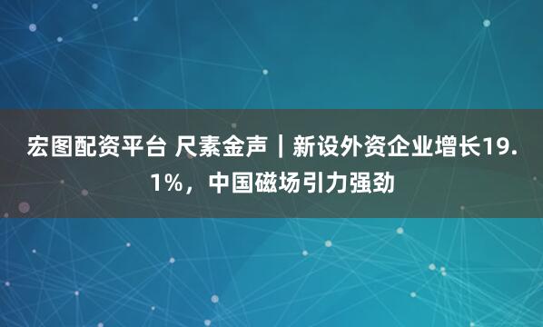 宏图配资平台 尺素金声｜新设外资企业增长19.1%，中国磁场引力强劲